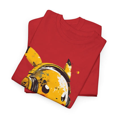 Party Time: Cute Character with Headphones T-Shirt, Electric Vibe Lightning Bolt and Headphones Tee, Amped Up Character