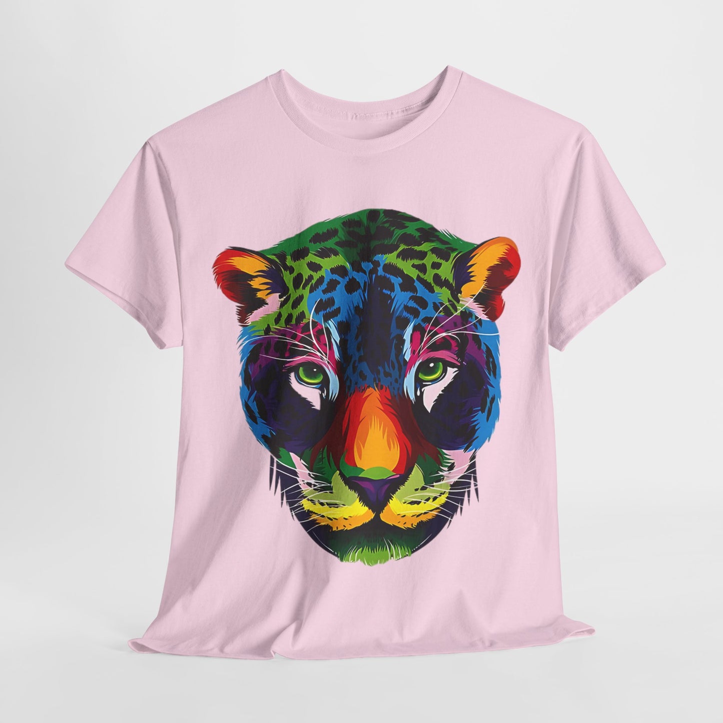 Vibrant Lion: Unisex Graphic Cotton Tee, Rainbow Roar Colorful Lion Cotton T-Shirt,Electric Jungle Colorful Lion Cotton Tee.