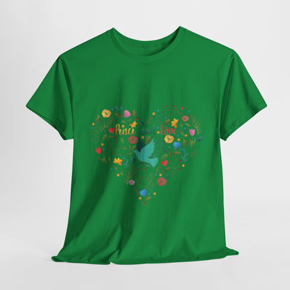 Spread Peace and Love: Heartfelt Graphic Tee, Embrace Peace and Love Uplifting T-Shirt,Peace and Love Advocate Heartfelt Graphic Shirt