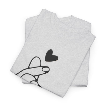 Hand Heart Love T-Shirt,Sending Love: Hand Heart Gesture Tee,Love Sign Language Tee .