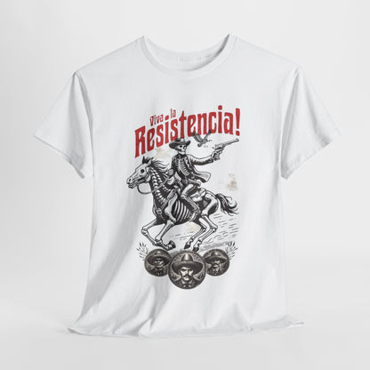 Viva la Resistencia T-Shirt - Revolutionary Rider Design, Resistencia Rebel Graphic Tee - Viva la Resistencia, Revolutionary Spirit T-Shirt.