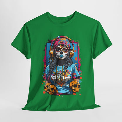 Anime Totenkopfmädchen Sugar Skull Symphony Musica Muerta,Totenkopf Troublemaker: Anime Girl with a Skull  T-Shirt