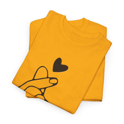 Hand Heart Love T-Shirt,Sending Love: Hand Heart Gesture Tee,Love Sign Language Tee .