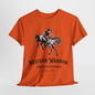 Western Warrior: Cowboy on Horseback T-Shirt, Cowboy Spirit. Western Riding Graphic Tee.Rodeo Champion, Cowboy Horseback Graphic Shirt