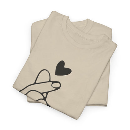 Hand Heart Love T-Shirt,Sending Love: Hand Heart Gesture Tee,Love Sign Language Tee .