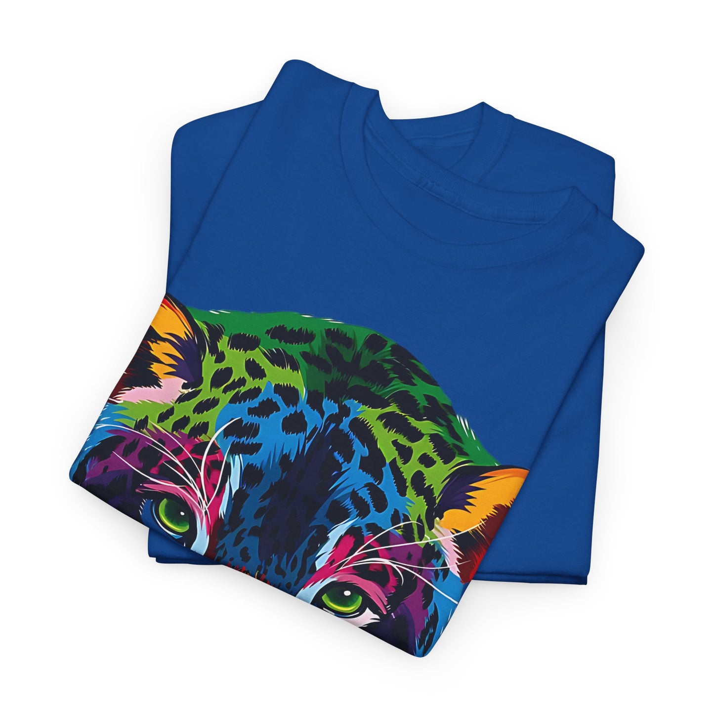 Vibrant Lion: Unisex Graphic Cotton Tee, Rainbow Roar Colorful Lion Cotton T-Shirt,Electric Jungle Colorful Lion Cotton Tee.