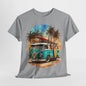 California Dreamin: Vintage Surf Bus Tee,Surf's Up! White Bus and Surfboards Tee,Cruisin' for Waves, Surf Bus Adventure Tee