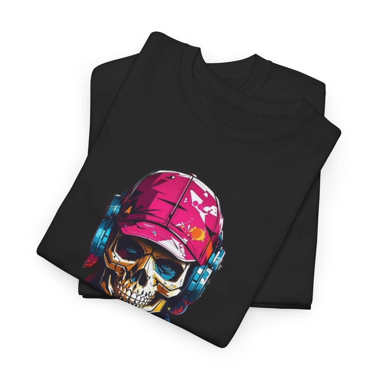 Skull T-Shirt, Music Lover Spooky Cool Shirt, Spooky T-Shirt, Retro T-Shirt, Vintage Tee, Headphone Shirt, Halloween Party Tee