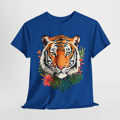 Beauty and the Beast: Floral Tiger Tee, Wildflower Warrior,Floral Tiger Graphic Tee, Untamed Paradise Wildflower Tiger Graphic Tee