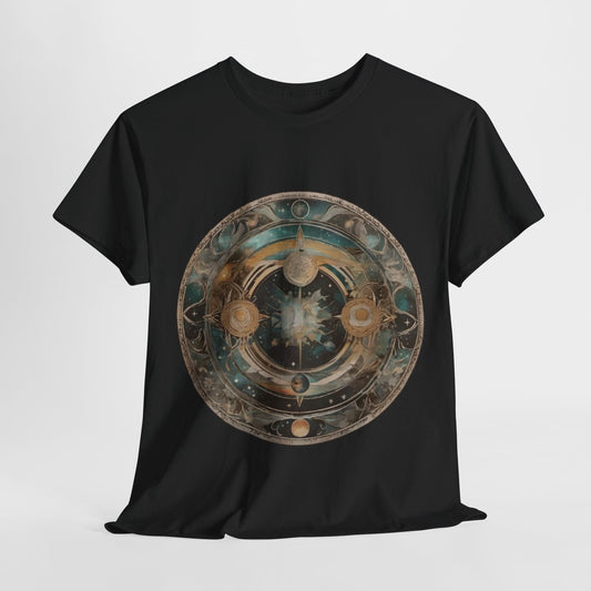 Celestial Mandala T-Shirt - Cosmic Art Design, Astral Map Tee - Mystical Universe Graphic, Galactic Compass T-Shirt