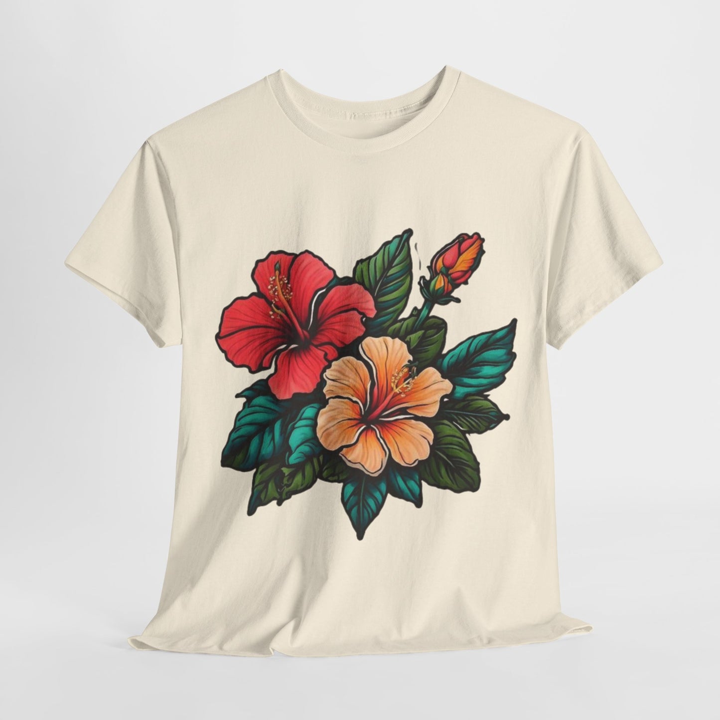 Tropical Paradise, Hibiscus Flower Tee, Blooming Beauty Watercolor Hibiscus T-Shirt, Island Vibes, Hibiscus Flower Graphic Tee