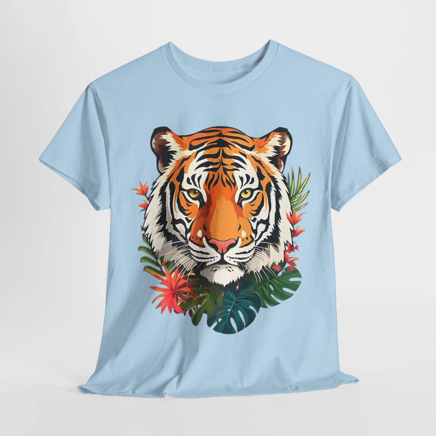 Beauty and the Beast: Floral Tiger Tee, Wildflower Warrior,Floral Tiger Graphic Tee, Untamed Paradise Wildflower Tiger Graphic Tee