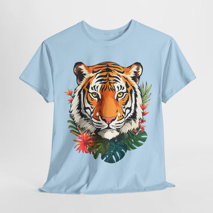 Beauty and the Beast: Floral Tiger Tee, Wildflower Warrior,Floral Tiger Graphic Tee, Untamed Paradise Wildflower Tiger Graphic Tee