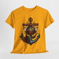 Nautical Anchor Globe Art T-Shirt, Vintage Nautical Anchor Graphic Tee, Tattoo Style Anchor and Rose Tee.