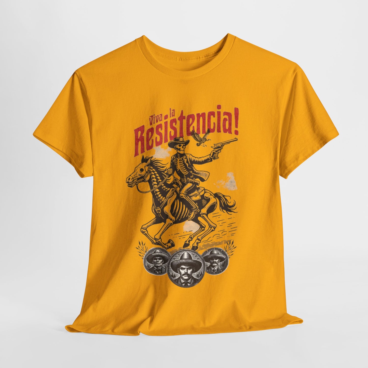 Viva la Resistencia T-Shirt - Revolutionary Rider Design, Resistencia Rebel Graphic Tee - Viva la Resistencia, Revolutionary Spirit T-Shirt.