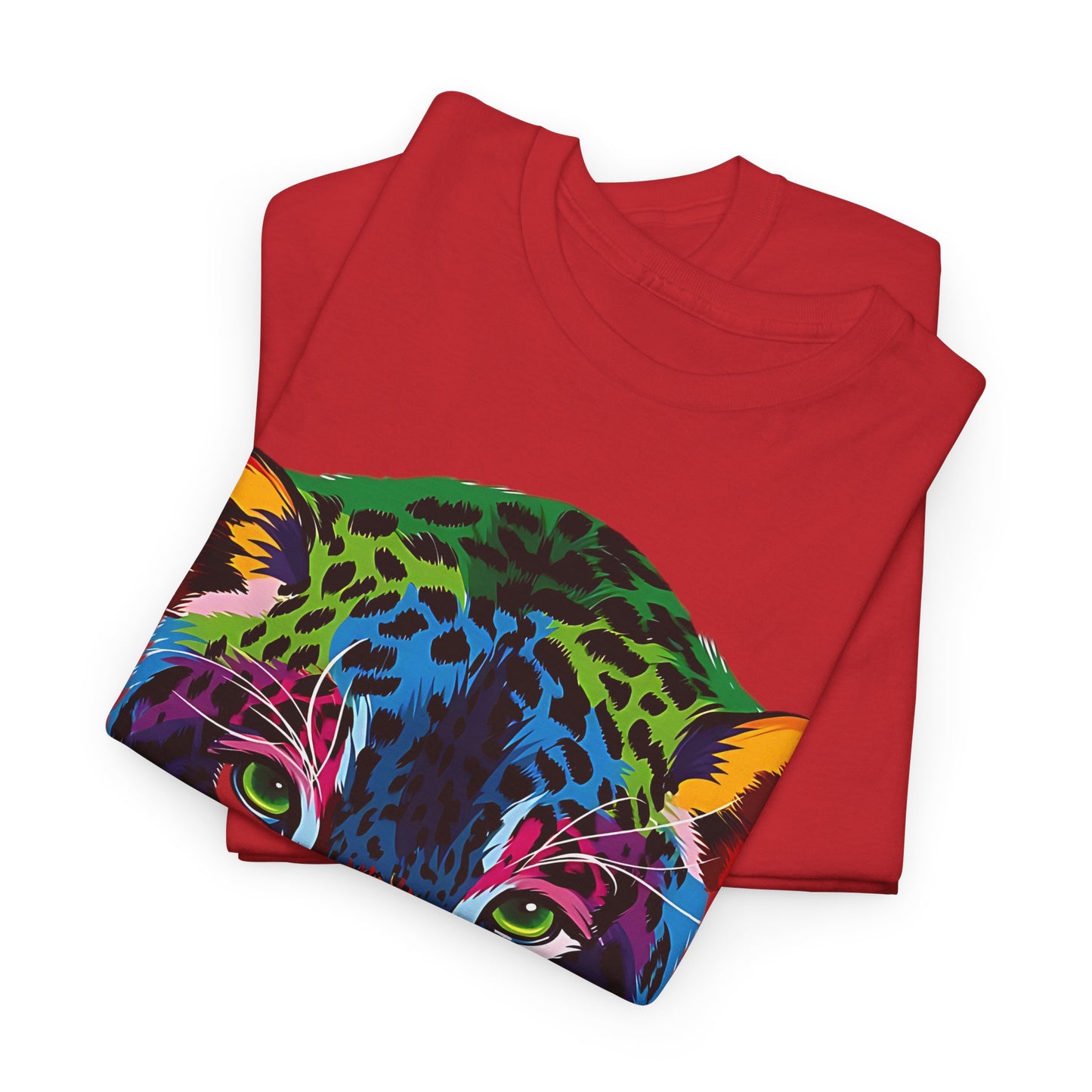 Vibrant Lion: Unisex Graphic Cotton Tee, Rainbow Roar Colorful Lion Cotton T-Shirt,Electric Jungle Colorful Lion Cotton Tee.