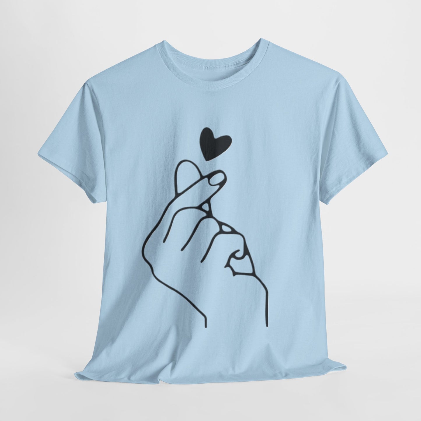 Hand Heart Love T-Shirt,Sending Love: Hand Heart Gesture Tee,Love Sign Language Tee .