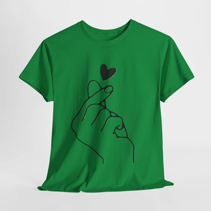 Hand Heart Love T-Shirt,Sending Love: Hand Heart Gesture Tee,Love Sign Language Tee .