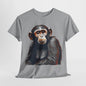 Realistic Chimpanzee Art T-Shirt, Chimpanzee Portrait Graphic Tee, Chimpanzee Illustration T-Shirt.