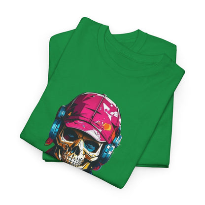 Skull T-Shirt, Music Lover Spooky Cool Shirt, Spooky T-Shirt, Retro T-Shirt, Vintage Tee, Headphone Shirt, Halloween Party Tee