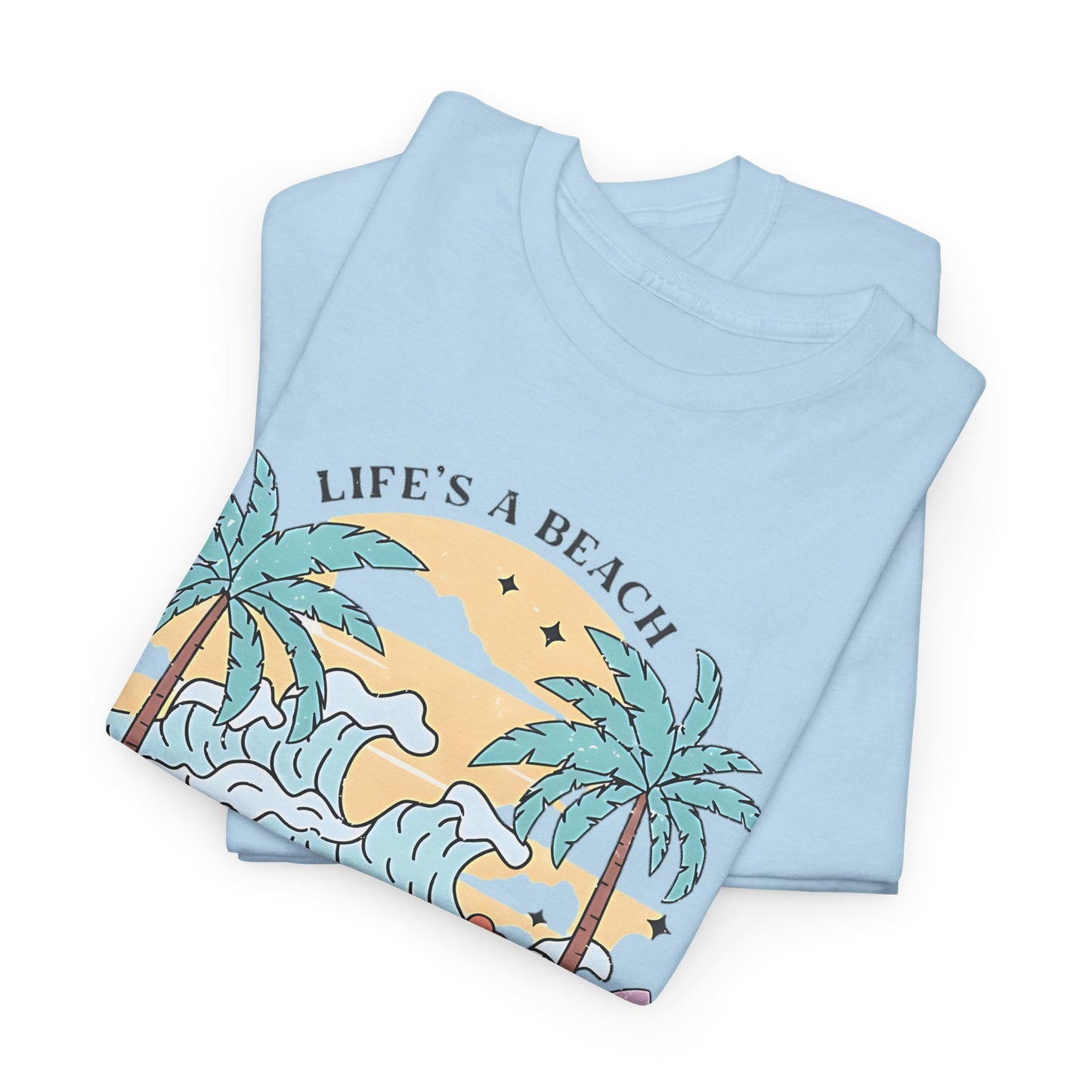 Graphic Surf T-Shirt - Life's a Beach, Enjoy the Waves, Beach Vibes Graphic Tee  Enjoy the Waves, Retro Surf Style T-Shirt - Life's a Beach.