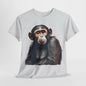 Realistic Chimpanzee Art T-Shirt, Chimpanzee Portrait Graphic Tee, Chimpanzee Illustration T-Shirt.