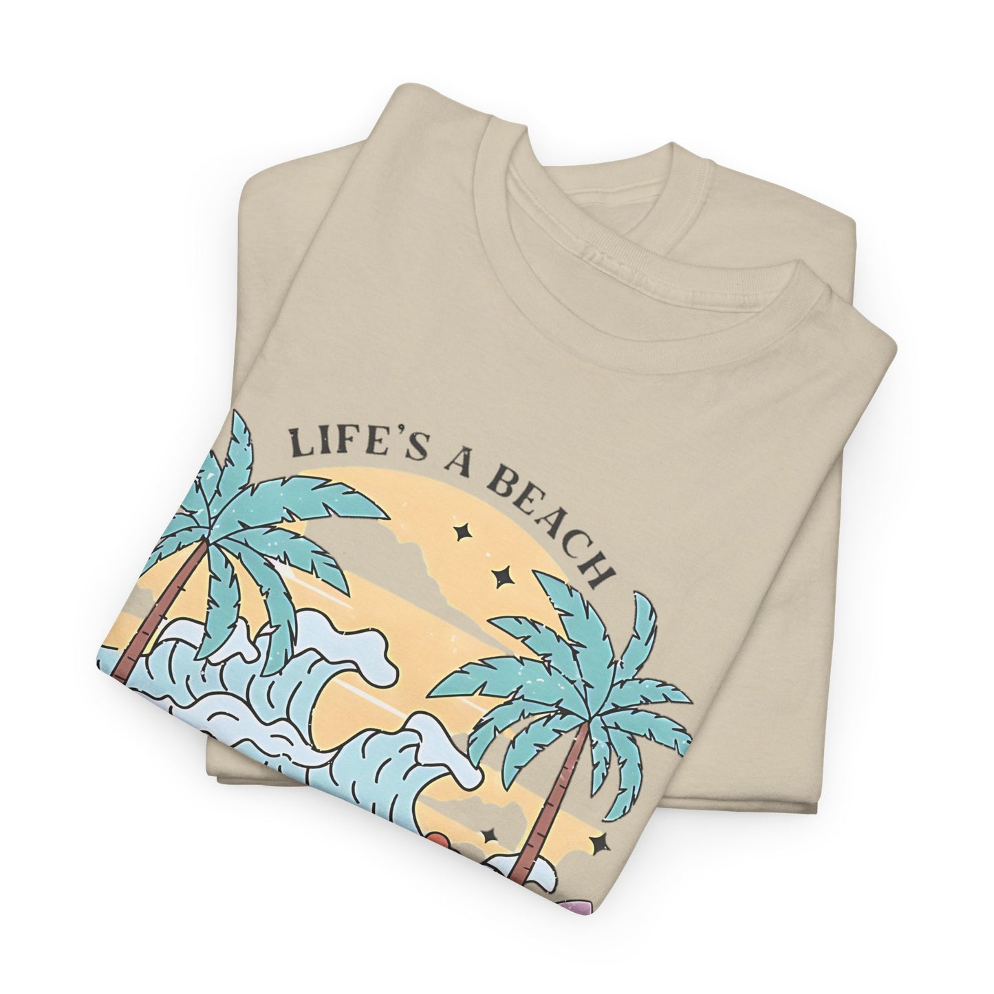 Graphic Surf T-Shirt - Life's a Beach, Enjoy the Waves, Beach Vibes Graphic Tee  Enjoy the Waves, Retro Surf Style T-Shirt - Life's a Beach.