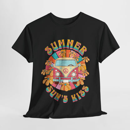 Summer Sun's Kiss: Hippie Bus T-Shirt,Catch a Ride Summer of Love Bus Tee,Groove to the Sun Hippie Bus Vibes Tee.