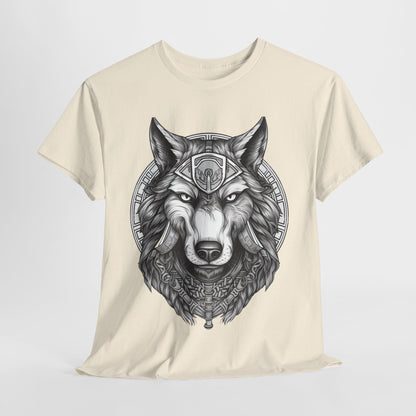 Galaxy Wolf: Howling at the Moon T-Shirt, Space Howler. Wolf in the Cosmos T-Shirt. Lone Wolf of the Stars Galactic Howl T-Shirt