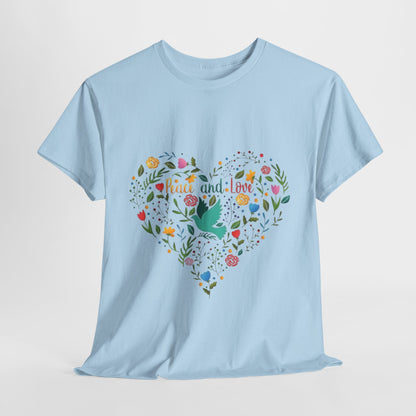 Spread Peace and Love: Heartfelt Graphic Tee, Embrace Peace and Love Uplifting T-Shirt,Peace and Love Advocate Heartfelt Graphic Shirt