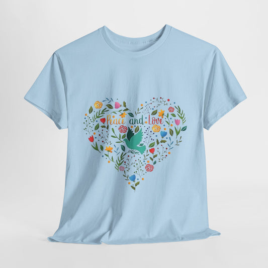 Spread Peace and Love: Heartfelt Graphic Tee, Embrace Peace and Love Uplifting T-Shirt,Peace and Love Advocate Heartfelt Graphic Shirt