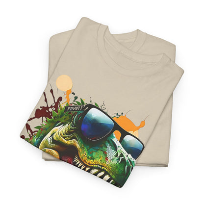 Jurassic Cool Dino Graphic Shirt, Cool T-Rex Sunglasses Graphic Tee, Hipster Dinosaur Art T-Shirt, Trendy T-Rex in Shades Tee.