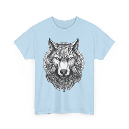 Galaxy Wolf: Howling at the Moon T-Shirt, Space Howler. Wolf in the Cosmos T-Shirt. Lone Wolf of the Stars Galactic Howl T-Shirt