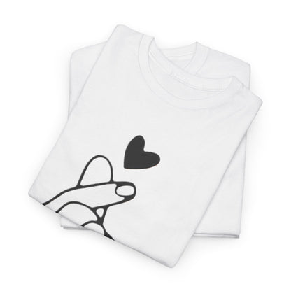 Hand Heart Love T-Shirt,Sending Love: Hand Heart Gesture Tee,Love Sign Language Tee .