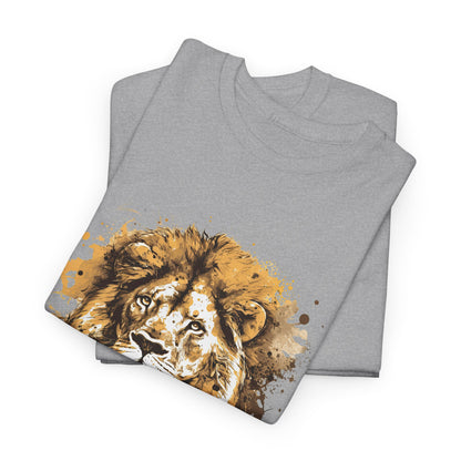 Majestic Lion: Unisex Heavy Cotton Tee,Wild and Free Lion Unisex Cotton Tee,Fierce and Fearless Lion Unisex T-Shirt.