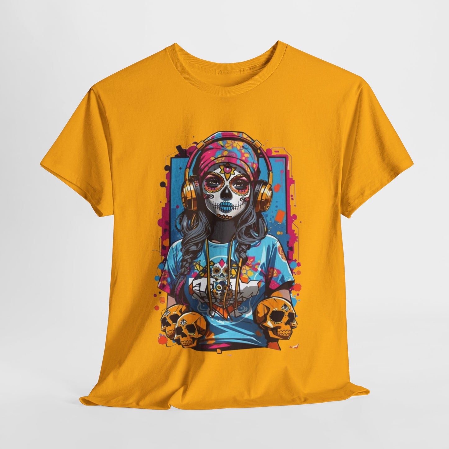 Anime Totenkopfmädchen Sugar Skull Symphony Musica Muerta,Totenkopf Troublemaker: Anime Girl with a Skull  T-Shirt