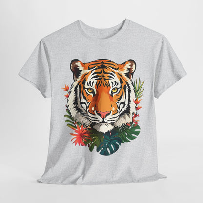 Beauty and the Beast: Floral Tiger Tee, Wildflower Warrior,Floral Tiger Graphic Tee, Untamed Paradise Wildflower Tiger Graphic Tee