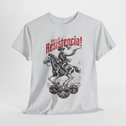 Viva la Resistencia T-Shirt - Revolutionary Rider Design, Resistencia Rebel Graphic Tee - Viva la Resistencia, Revolutionary Spirit T-Shirt.