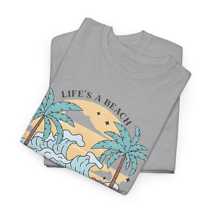 Graphic Surf T-Shirt - Life's a Beach, Enjoy the Waves, Beach Vibes Graphic Tee  Enjoy the Waves, Retro Surf Style T-Shirt - Life's a Beach.