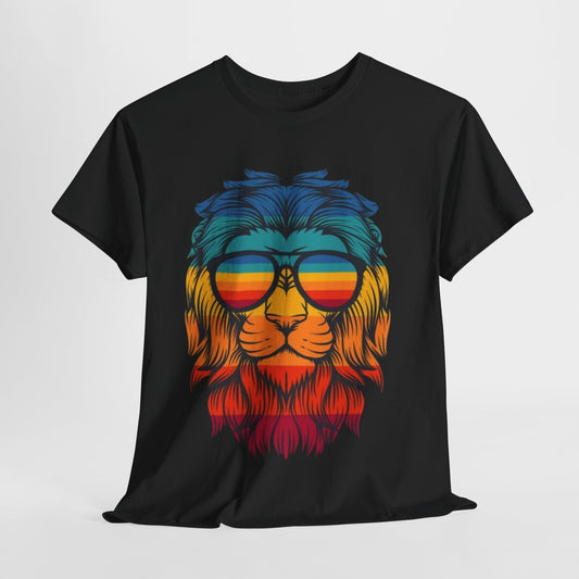 Graphic Tee: Lion Vibes,Photo Tee Kingly Confidence,Animal Print Lion Edition, Statement Tee The Wild One,Crewneck Tee Lion King