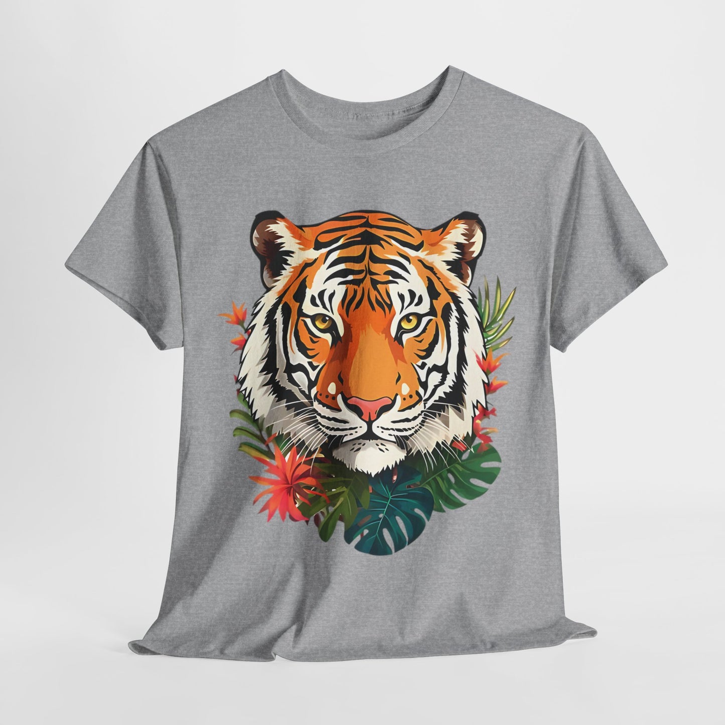 Beauty and the Beast: Floral Tiger Tee, Wildflower Warrior,Floral Tiger Graphic Tee, Untamed Paradise Wildflower Tiger Graphic Tee