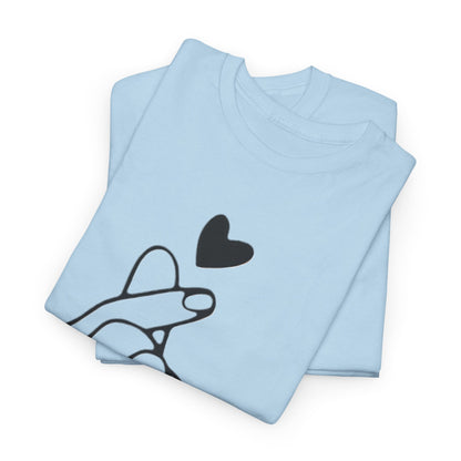 Hand Heart Love T-Shirt,Sending Love: Hand Heart Gesture Tee,Love Sign Language Tee .