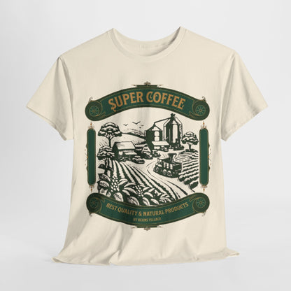 Super Coffee Farm Tee - Best Quality Natural Products, Vintage Coffee Farm - Super Coffee Beans Village, Organic Coffee Farm T-Shirt.