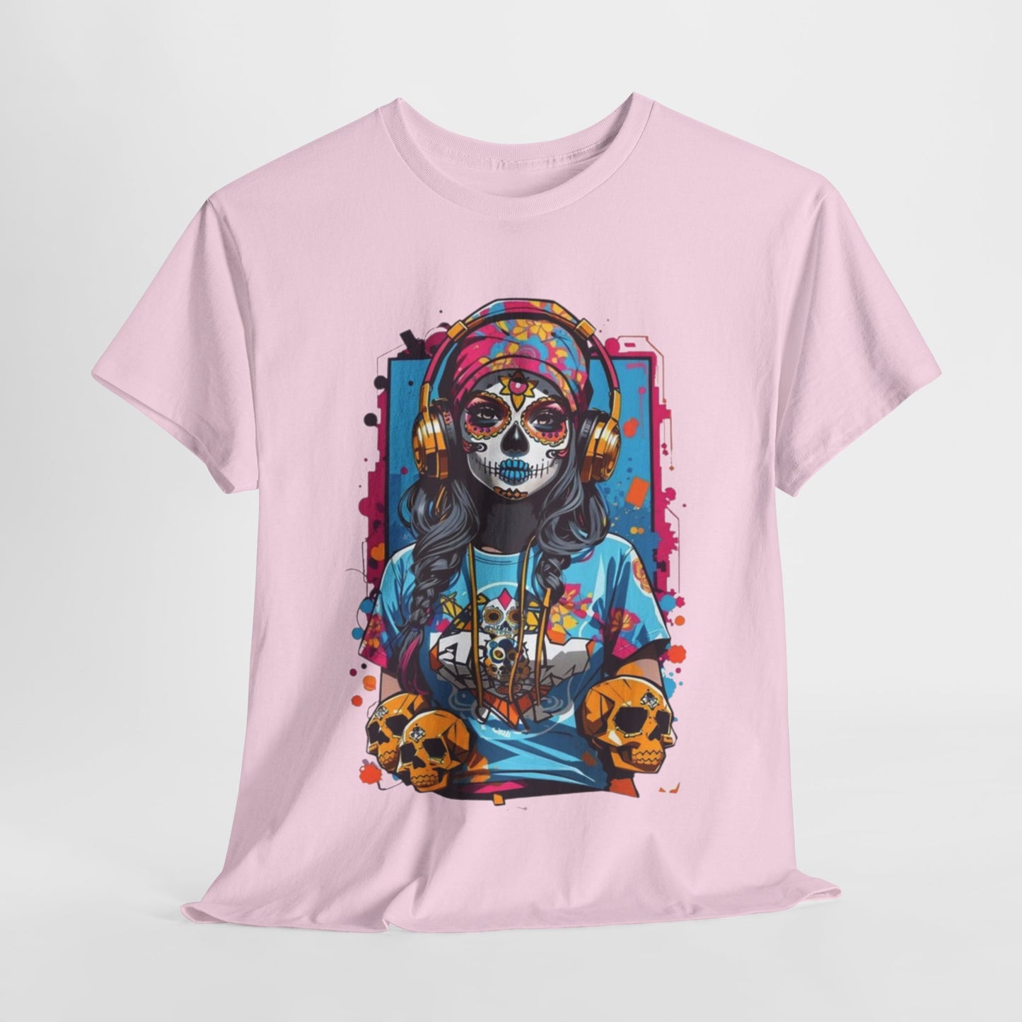 Anime Totenkopfmädchen Sugar Skull Symphony Musica Muerta,Totenkopf Troublemaker: Anime Girl with a Skull  T-Shirt