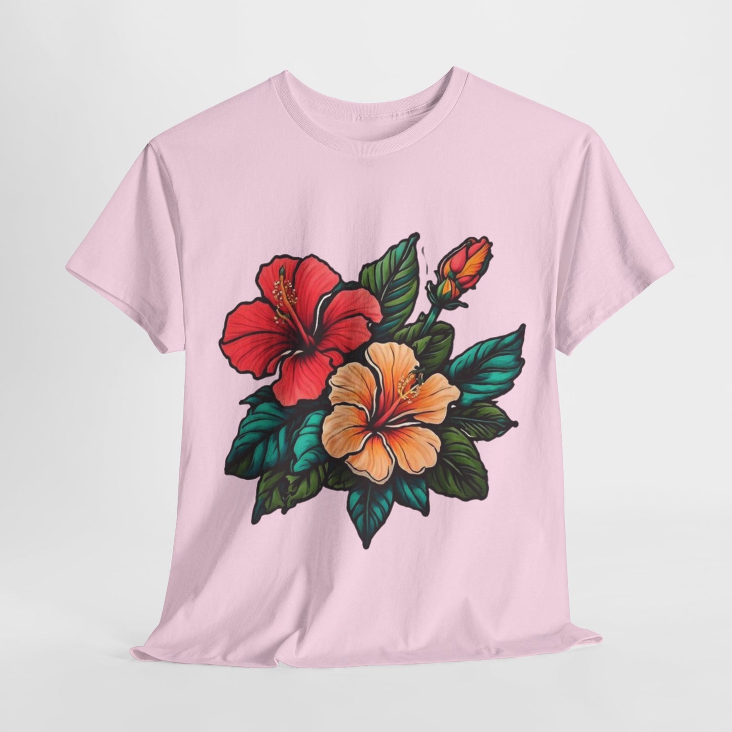 Tropical Paradise, Hibiscus Flower Tee, Blooming Beauty Watercolor Hibiscus T-Shirt, Island Vibes, Hibiscus Flower Graphic Tee