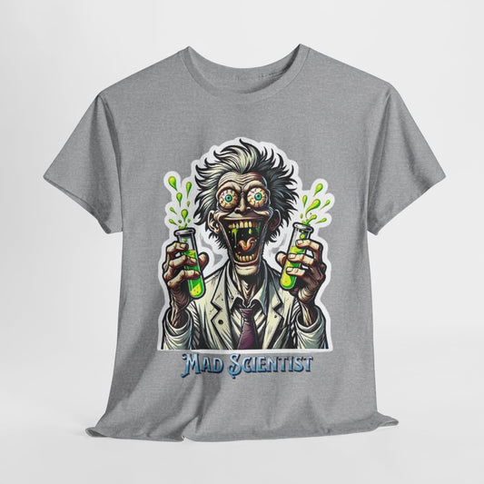 Crazy Mad Scientist Cartoon Sticker Art Design Aesthetic T shirt , Mad Scientist T-Shirt.