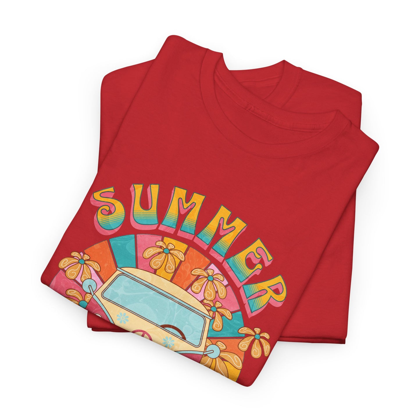 Summer Sun's Kiss: Hippie Bus T-Shirt,Catch a Ride Summer of Love Bus Tee,Groove to the Sun Hippie Bus Vibes Tee.