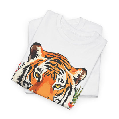 Beauty and the Beast: Floral Tiger Tee, Wildflower Warrior,Floral Tiger Graphic Tee, Untamed Paradise Wildflower Tiger Graphic Tee