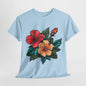 Tropical Paradise, Hibiscus Flower Tee, Blooming Beauty Watercolor Hibiscus T-Shirt, Island Vibes, Hibiscus Flower Graphic Tee