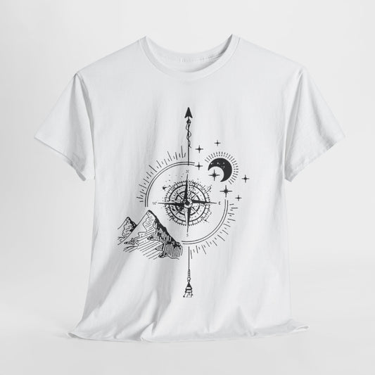 Adventure Awaits: World Traveler Compass,T-Shirt, Find Your Way, Vintage World Traveler Tee.